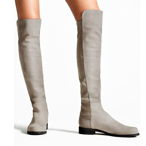 STUART WEITZMAN 5050 Over The Knee Suede Leather Boots Taupe Sz 8 - Picture 1 of 10